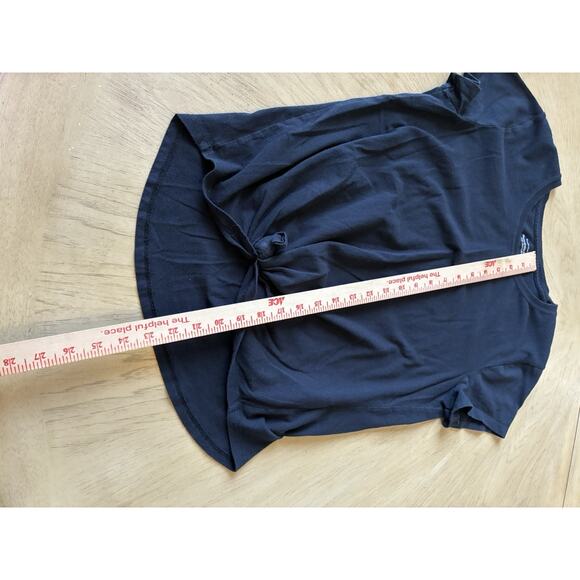 Y2K Abercrombie Fitch Black T Shirt Tie Front SOFT AF Tee Whimsygoth Whitchy L - Picture 5 of 12